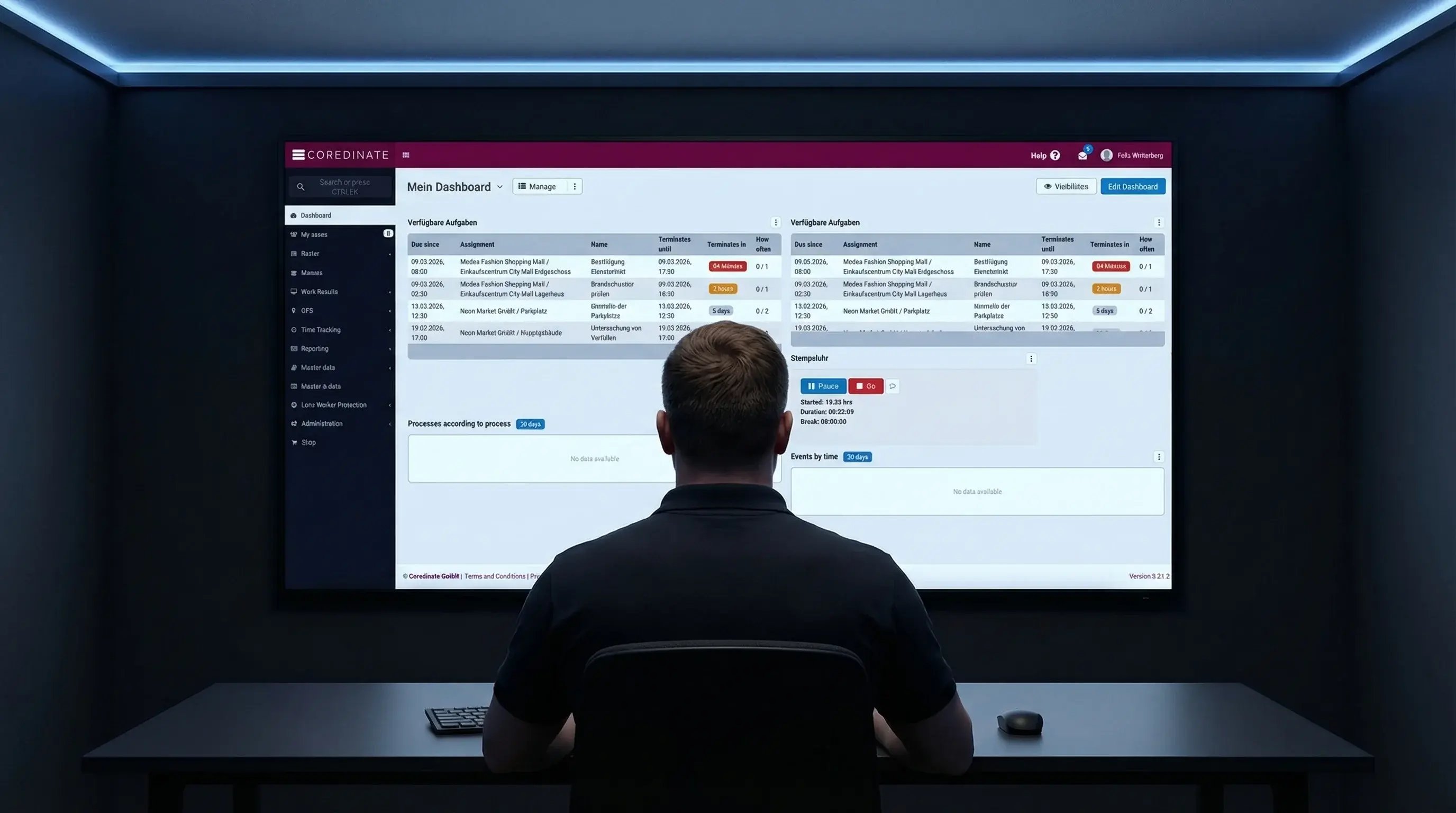 COREDINATE guard tour system dashboard