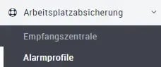 Alarmprofil, Ueberwachte Geraete, einstellungen, Arbeitsplatzsicherung