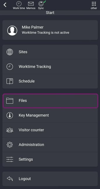 Files and appointment overview