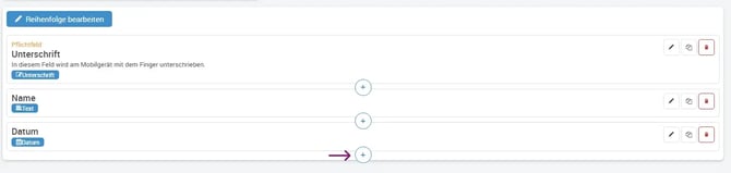Formular anlegen sechster Schritt