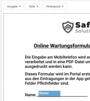 Formularanlegen Feld 1