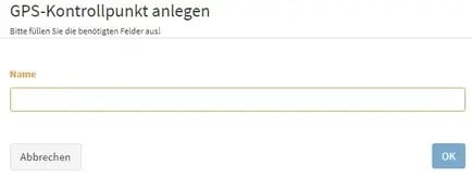 Portal Kunden GPS-Kontrollpunkt anlegen