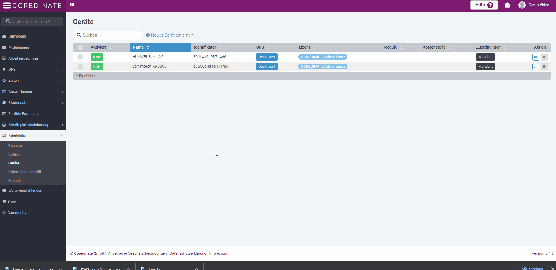Animation, ein einzelnes oder gleich mehrere Ger�te neu zuordnen