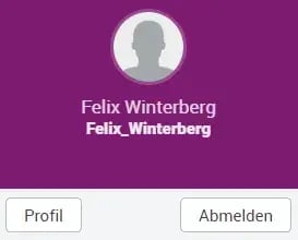 Profile, Dashboard, Abmelden