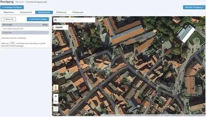 Portal Rundgaenge tabs uebersicht Kartenansicht