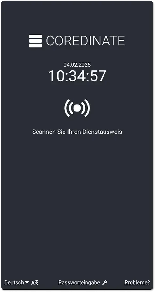 Portal Stempeluhrmodus Phone Screen