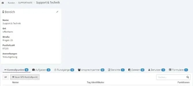 Portal Kunden Kontrollpunkte