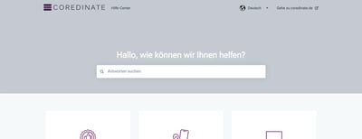 Startseite des COREDINATE Hilfecenters