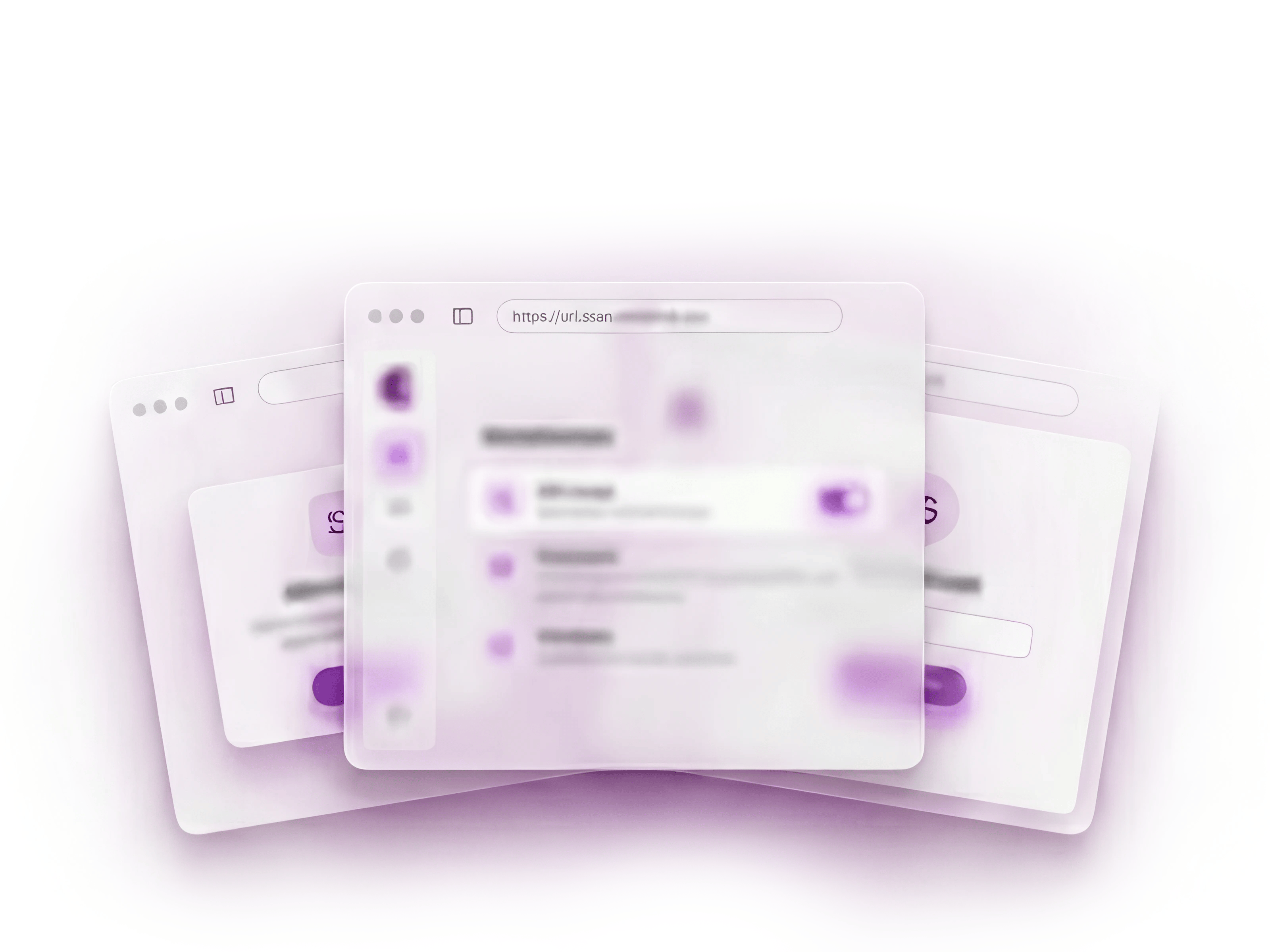 رسم توضيحي لنوافذ متصفح تعرض واجهة COREDINATE يرمز لميزة النطاقات الفرعية وتسجيل الدخول الموحّد الجديدة