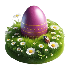 Osterei, Wiese, Marienkäfer