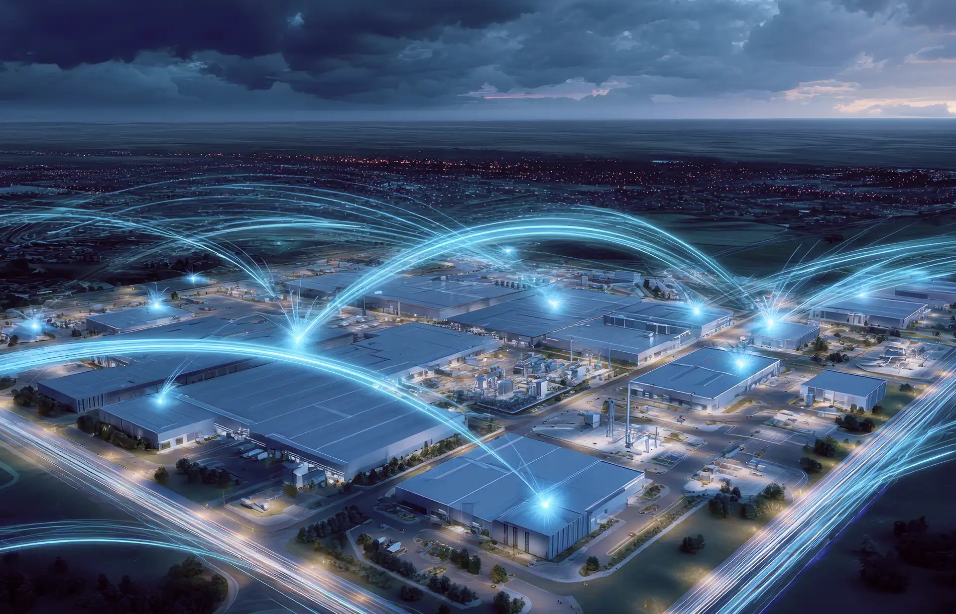 Visualization of an industrial site with networked Bluetooth beacons providing real-time data and automated proof of presence
