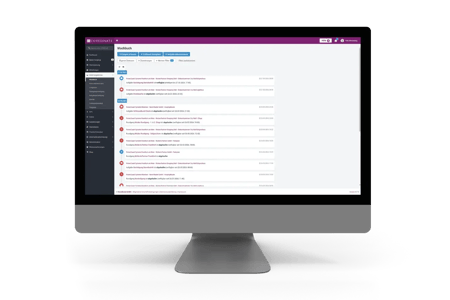COREDINATE_Portal_log_book_shown_on_computer_screen