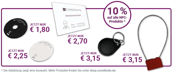 NFC-Tags im COREDINATE-Online-Shop