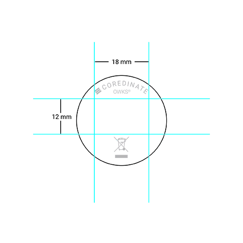 NFC-Tag On-Metal Grafik mit Millimeterangaben