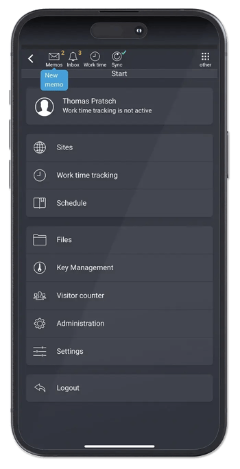 صفحة البدء في الوضع الداكن.