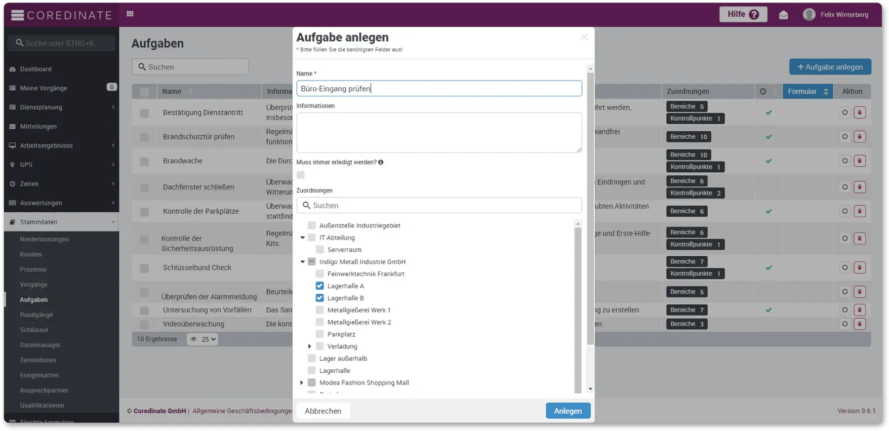 Create task, Coredinate, Saas, Assignment