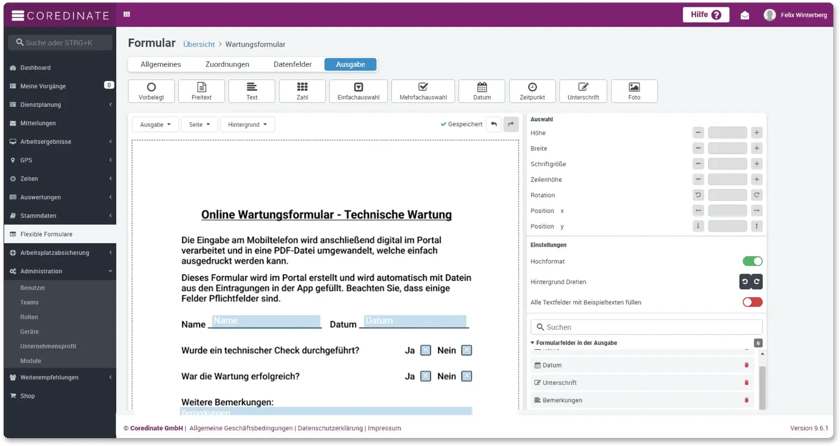 Flexible forms, forms, checklists, fields, overview, data, OWKS