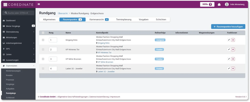 Tours, route points, sequence, checkpoints, OWKS, SAAS, security industry.
