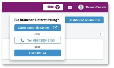 Hilfe-Chat im Portal