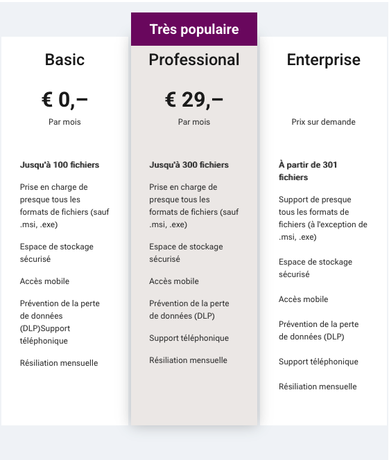 Des offres adaptées à toutes les tailles d’entreprise