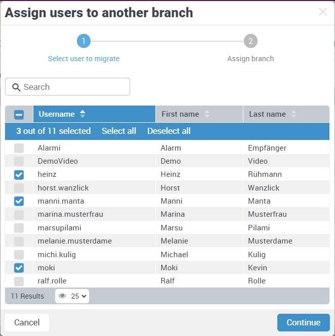 Assign branch office