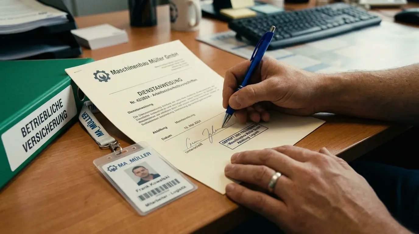 Agent de sécurité présentant sa carte professionnelle lors d'un contrôle sur site