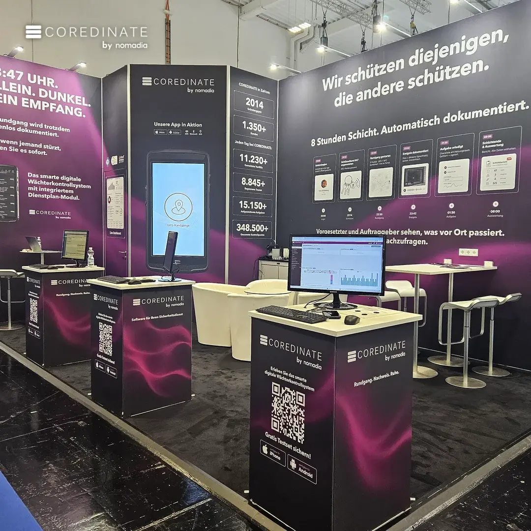 Der COREDINATE-Stand in Halle 8 vor Messebeginn
