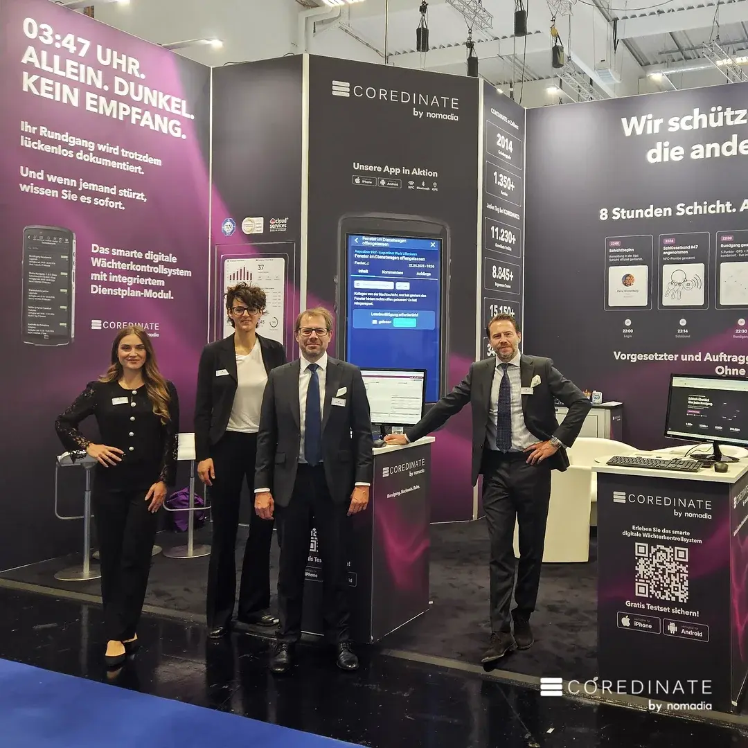 Das COREDINATE-Team am Stand auf der Security Essen 2026