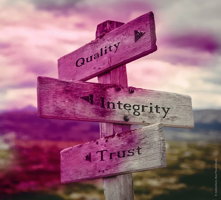 Wegweiser Qualität, Integrität, Vertrauen