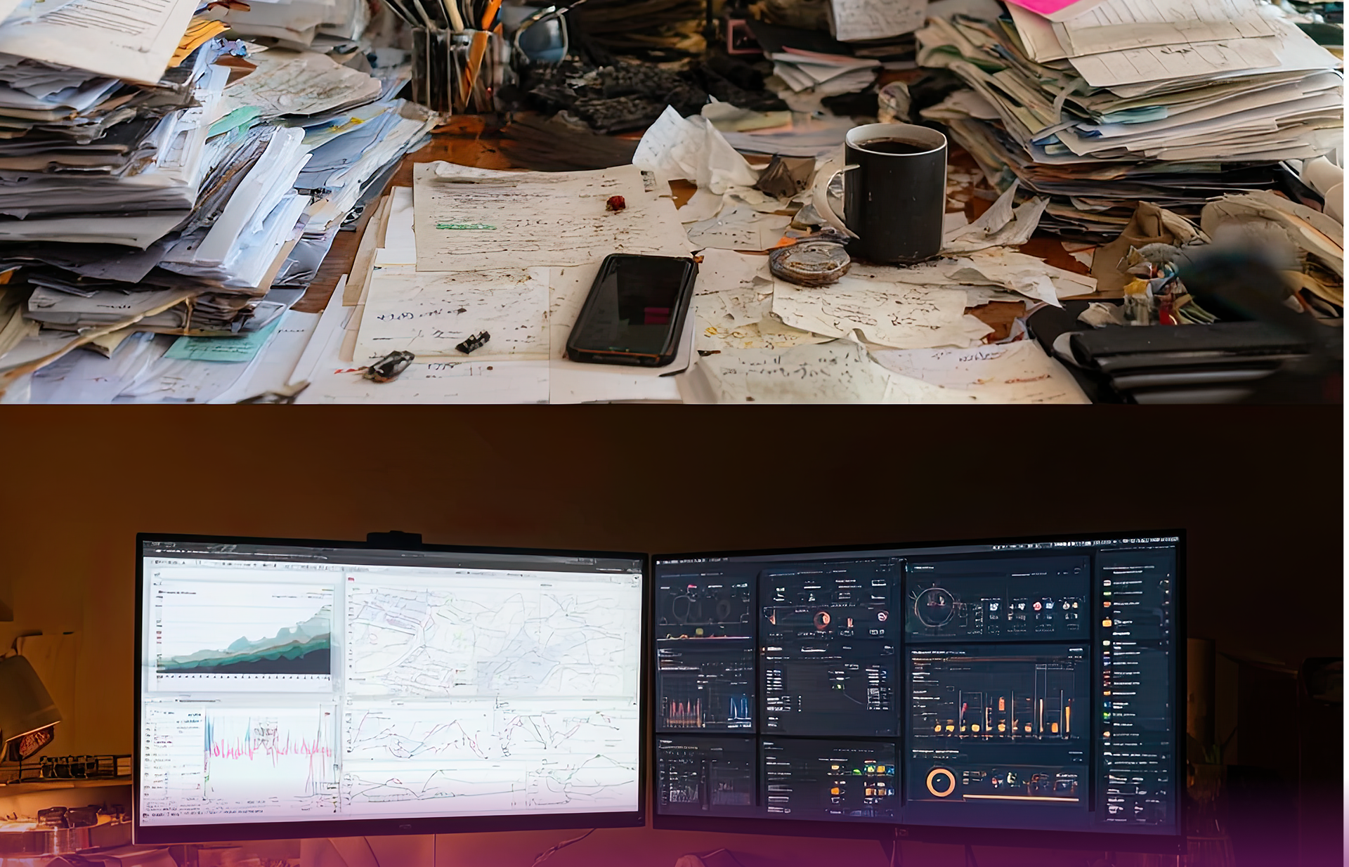 Difference between the chaos of using paper and using the Coredinate System.