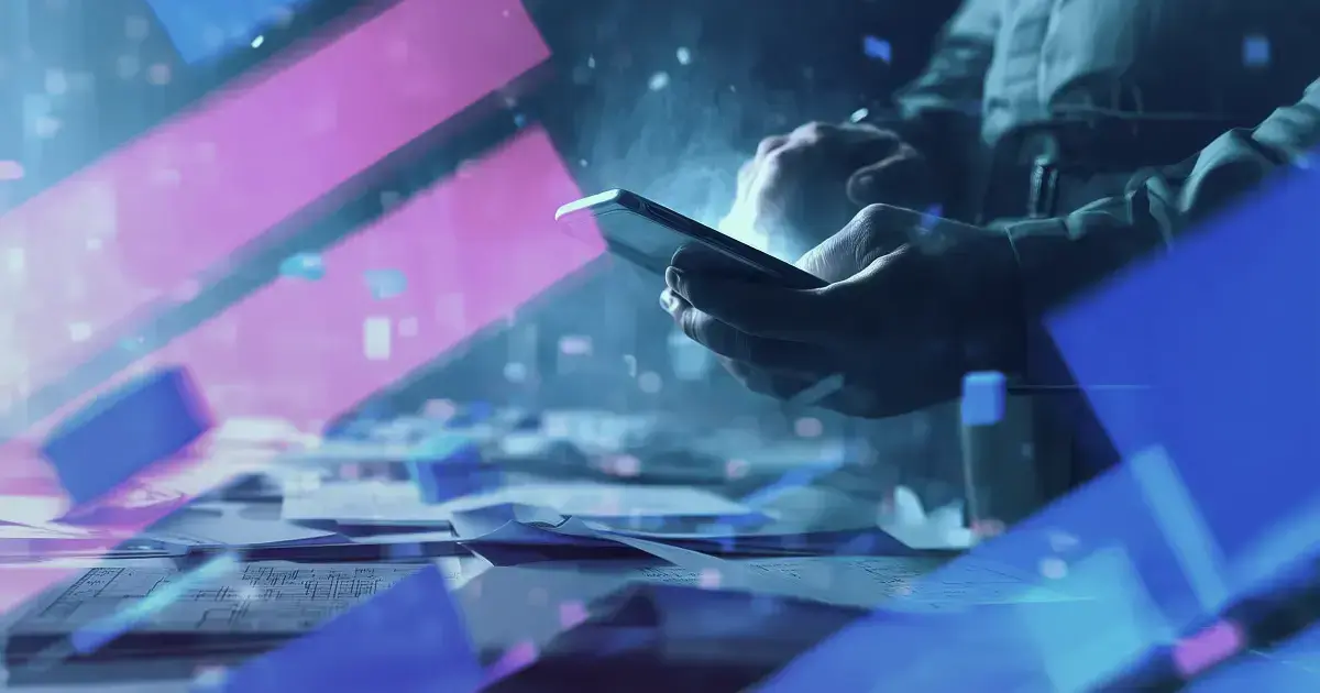 Man holding his phone using the File Manager from COREDINATE guard patrol system