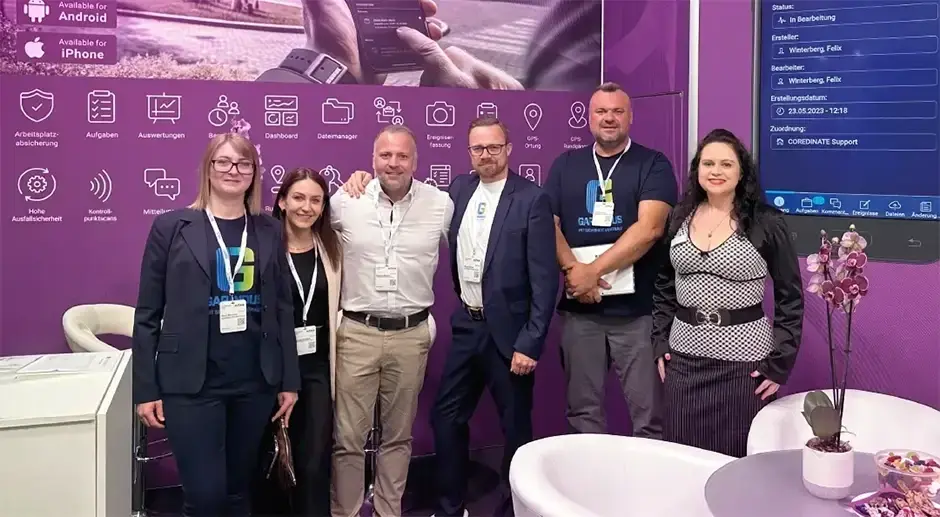 Anna Morosow, Carmen Suthaus, Rouven Martus, Till Niesmann, and Mario Börner from the long-time COREDINATE customer GARANDUS Security Services