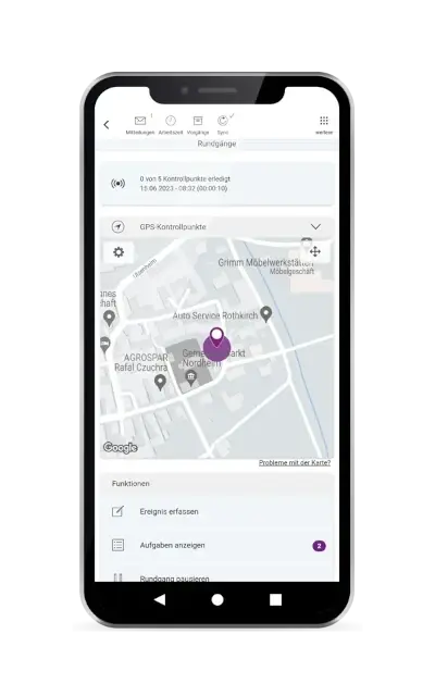 COREDINATE Rundgang auf iPhone